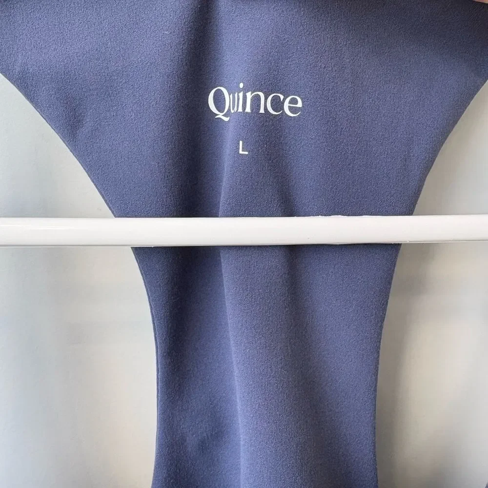 Quince Navy Blue Racerback Sports Bra Size L